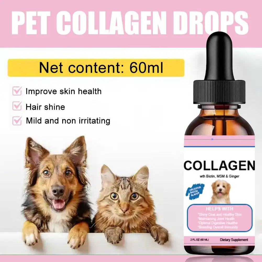Pet Collagen Drops for Dogs and Cats Healthy Nutritional Supplement Protect Coat Enhance Body Condition Pet Nutritional Solution