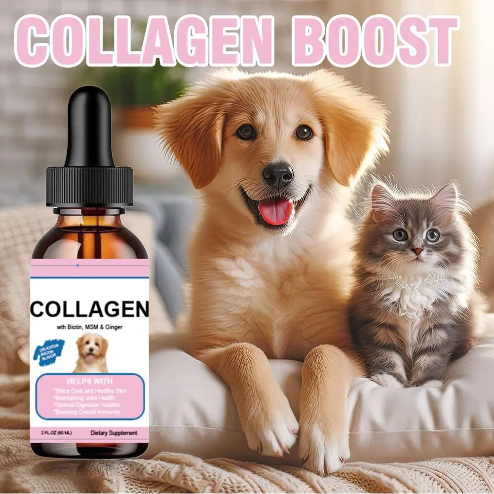 Pet Collagen Drops for Dogs and Cats Healthy Nutritional Supplement Protect Coat Enhance Body Condition Pet Nutritional Solution