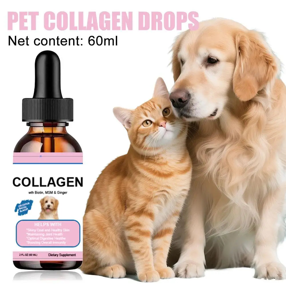 Pet Collagen Drops for Dogs and Cats Healthy Nutritional Supplement Protect Coat Enhance Body Condition Pet Nutritional Solution